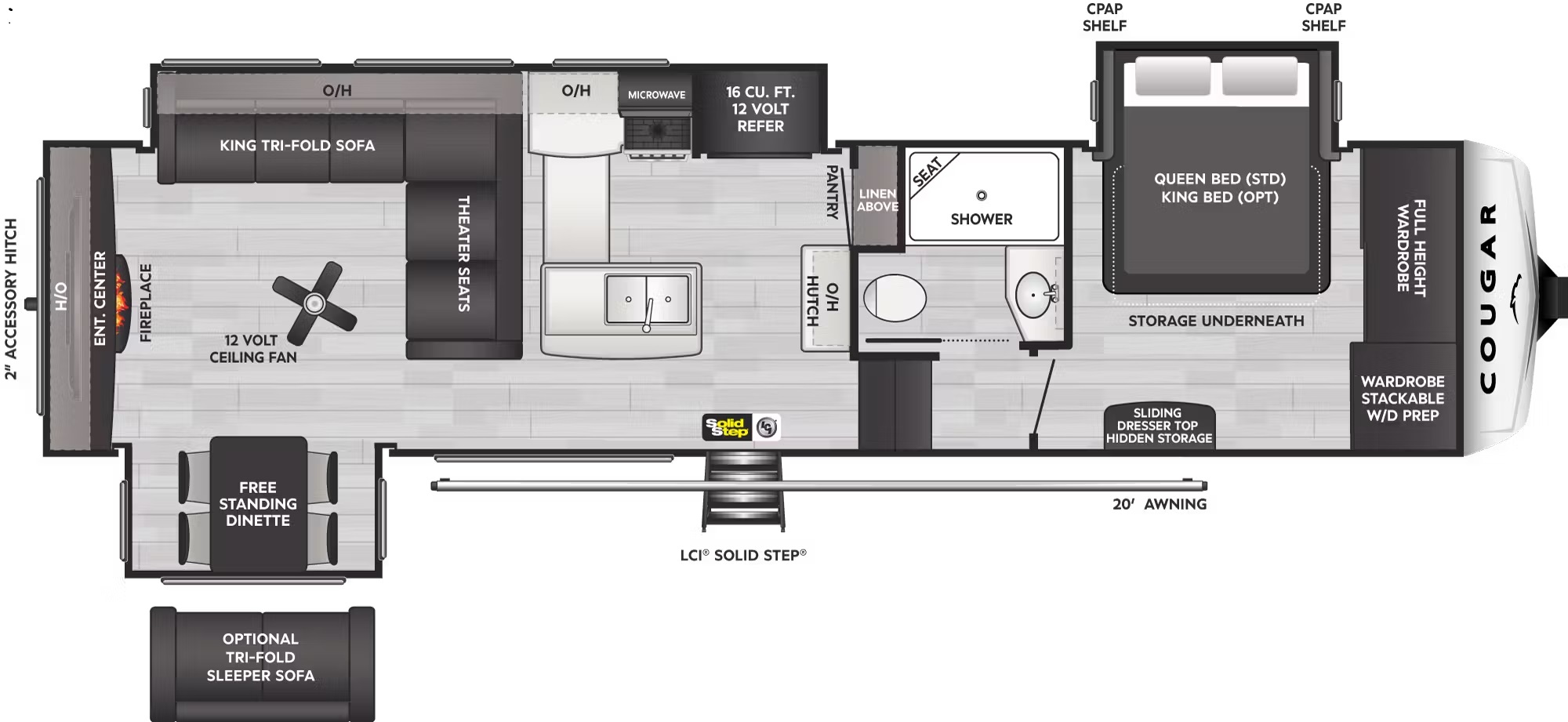 2024 KEYSTONE COUGAR 320RDS, , floor-plans-day image number 0